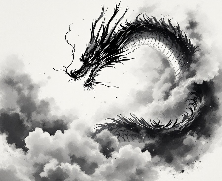 Dragon Asian Wall Art Set of 3, Neutral 