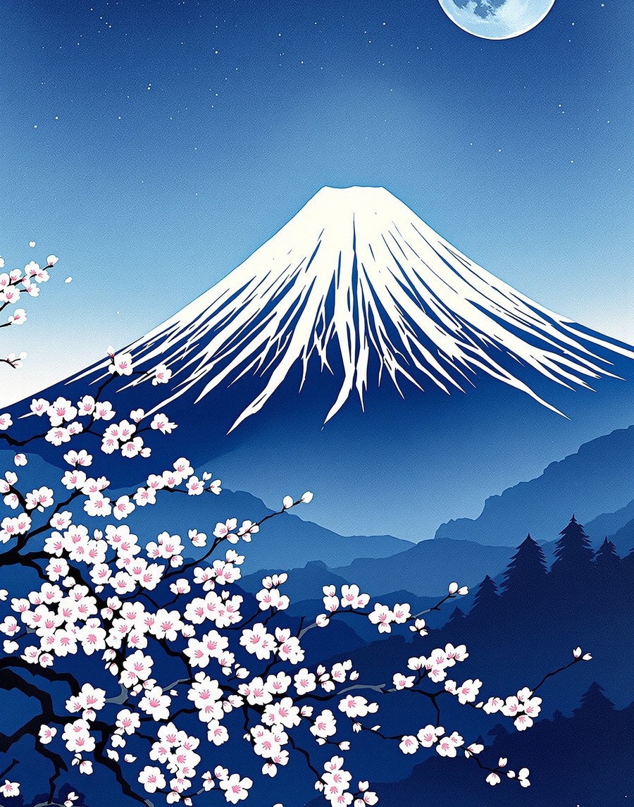 Mount Fuji Japanese Wall Art, Neutral In